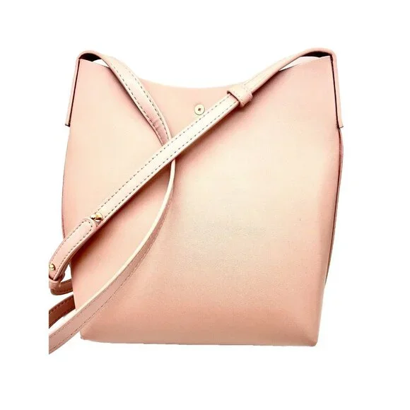 Samara Anthropologie Vegan Leather Crossbody Bag Purse Peony Pink Festival - Picture 2 of 5